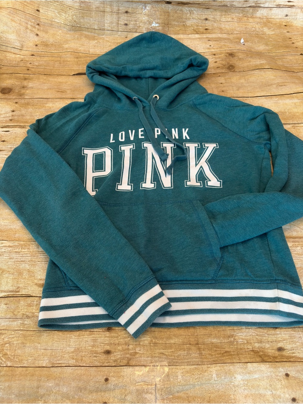 Victoria's Secret PINK green cotton & polyester hoodie - M